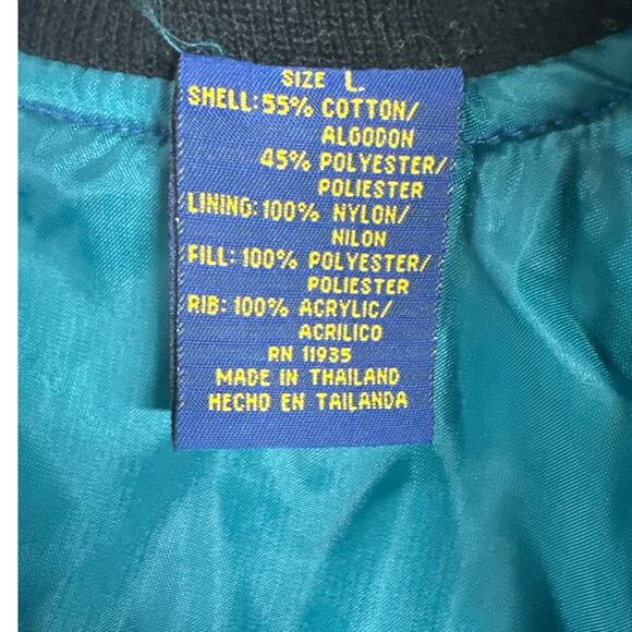 SJB St Johns Bay Vintage 90s Green Black Ski Jacket Plush Winter Coat Men Large - Picture 9 of 11